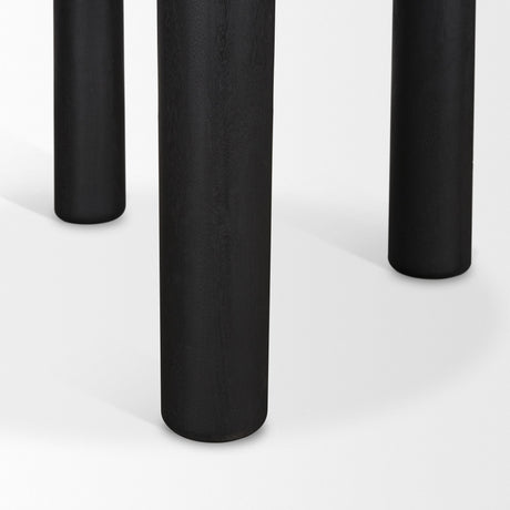Soma Textured Black Mango Wood Round Dining Table by Mercana at Eve Furniture