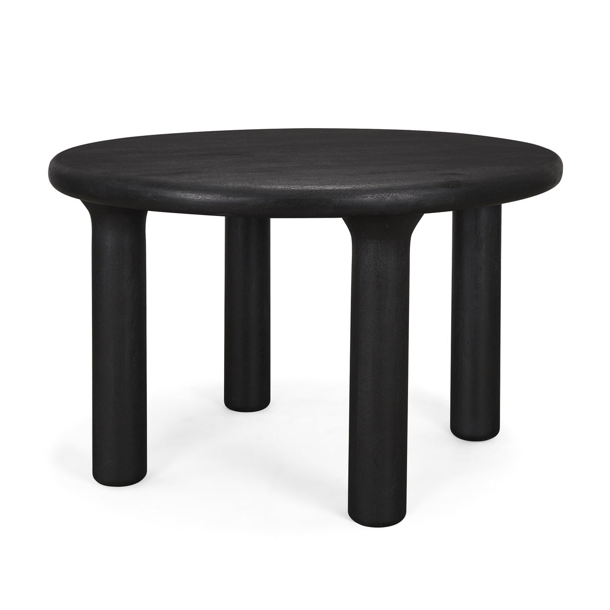 Soma Textured Black Mango Wood Round Dining Table by Mercana at Eve Furniture