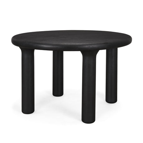 Soma Textured Black Mango Wood Round Dining Table by Mercana at Eve Furniture