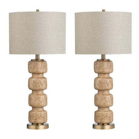 Somerset Tan/Gold Table Lamp (Set of 2) by Crestview at Eve Furniture