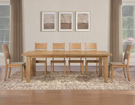 Sommerset Natural Oak 5-Piece 64-96 Ladder Back Dining Set by Steve Silver at Eve Furniture