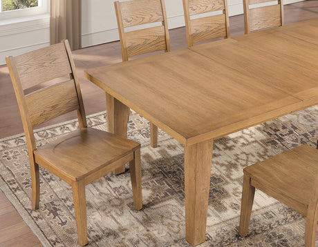 Sommerset Natural Oak 5-Piece 64-96 Ladder Back Dining Set by Steve Silver at Eve Furniture