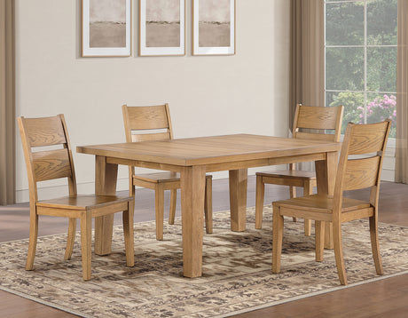 Sommerset Natural Oak 5-Piece 64-96 Ladder Back Dining Set by Steve Silver at Eve Furniture
