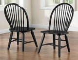 Sommerset Solid Wood Black Modern Windsor Chair, Set of 2 by Steve Silver at Eve Furniture