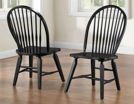 Sommerset Solid Wood Black Modern Windsor Chair, Set of 2 by Steve Silver at Eve Furniture