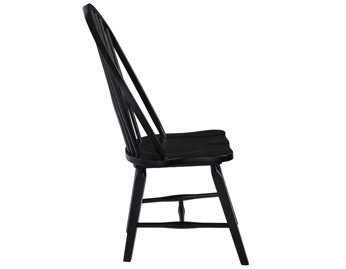 Sommerset Solid Wood Black Modern Windsor Chair, Set of 2 by Steve Silver at Eve Furniture