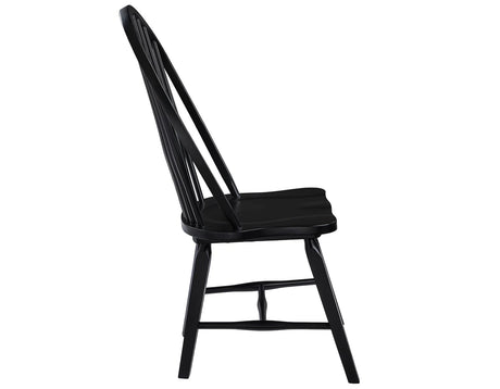 Sommerset Solid Wood Black Modern Windsor Chair, Set of 2 by Steve Silver at Eve Furniture