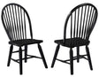 Sommerset Solid Wood Black Modern Windsor Chair, Set of 2 by Steve Silver at Eve Furniture