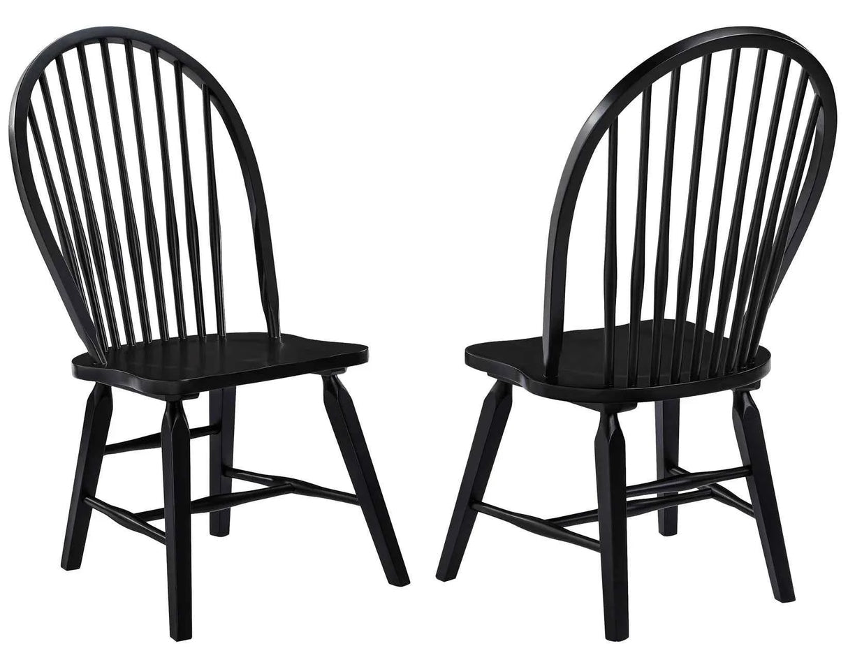 Sommerset Solid Wood Black Modern Windsor Chair, Set of 2 by Steve Silver at Eve Furniture