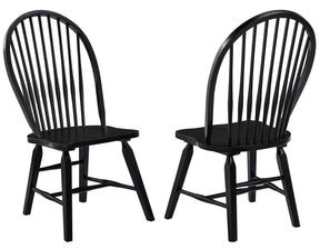Sommerset Solid Wood Black Modern Windsor Chair, Set of 2 by Steve Silver at Eve Furniture