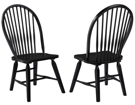 Sommerset Solid Wood Black Modern Windsor Chair, Set of 2 by Steve Silver at Eve Furniture