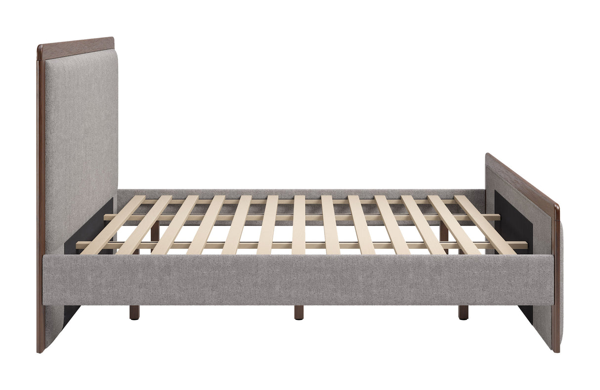 Somune Gray & Walnut King Bed by Zuomod at Eve Furniture