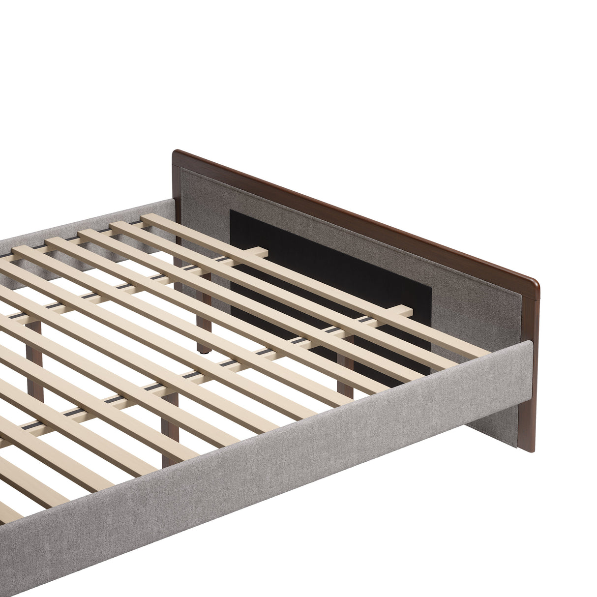 Somune Gray & Walnut King Bed by Zuomod at Eve Furniture