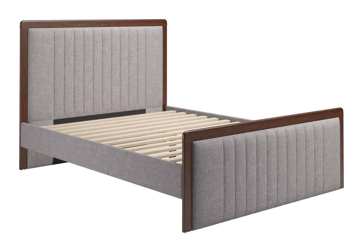 Somune Gray & Walnut Queen Bed by Zuomod at Eve Furniture
