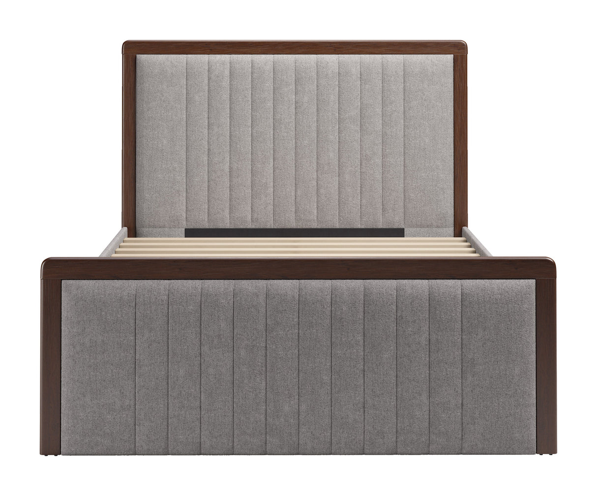 Somune Gray & Walnut Queen Bed by Zuomod at Eve Furniture