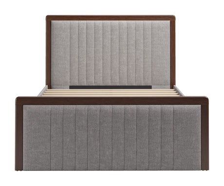 Somune Gray & Walnut Queen Bed by Zuomod at Eve Furniture