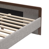 Somune Gray & Walnut Queen Bed by Zuomod at Eve Furniture