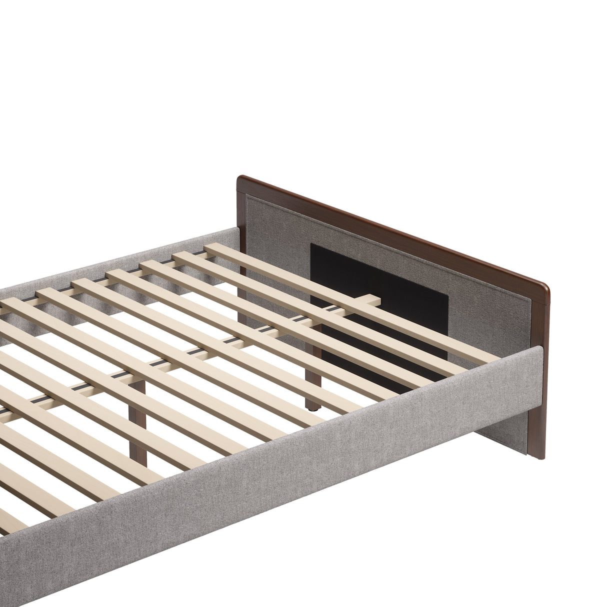 Somune Gray & Walnut Queen Bed by Zuomod at Eve Furniture