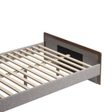 Somune Gray & Walnut Queen Bed by Zuomod at Eve Furniture