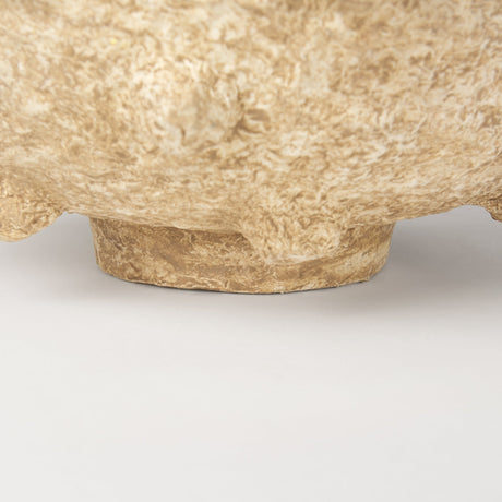 Sonam Set of 2 Beige Paper Mache Spiked Bowls by Mercana at Eve Furniture