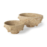 Sonam Set of 2 Beige Paper Mache Spiked Bowls by Mercana at Eve Furniture