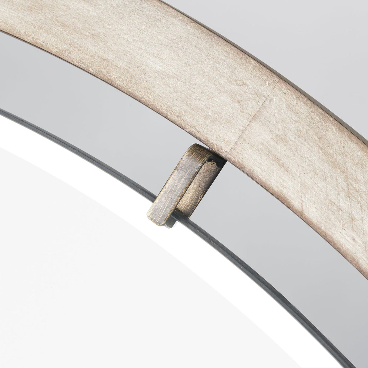 Sonance Round Brown Wood Frame Mirror by Mercana at Eve Furniture