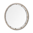 Sonance Round Brown Wood Frame Mirror by Mercana at Eve Furniture