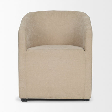 Sondra Beige Performance Fabric Upholstered Club Dining Chair by Mercana at Eve Furniture