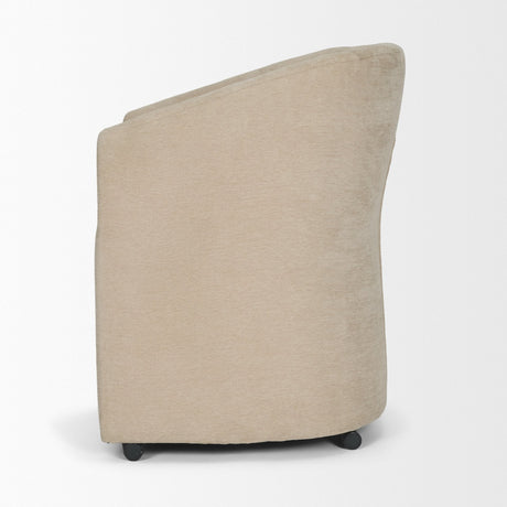 Sondra Beige Performance Fabric Upholstered Club Dining Chair by Mercana at Eve Furniture
