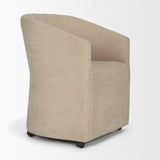 Sondra Beige Performance Fabric Upholstered Club Dining Chair by Mercana at Eve Furniture