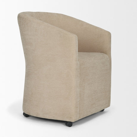 Sondra Beige Performance Fabric Upholstered Club Dining Chair by Mercana at Eve Furniture