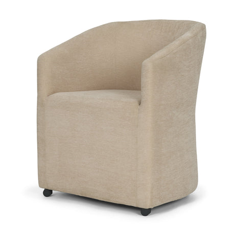 Sondra Beige Performance Fabric Upholstered Club Dining Chair by Mercana at Eve Furniture