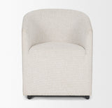 Sondra Cream Performance Fabric Upholstered Club Dining Chair by Mercana at Eve Furniture