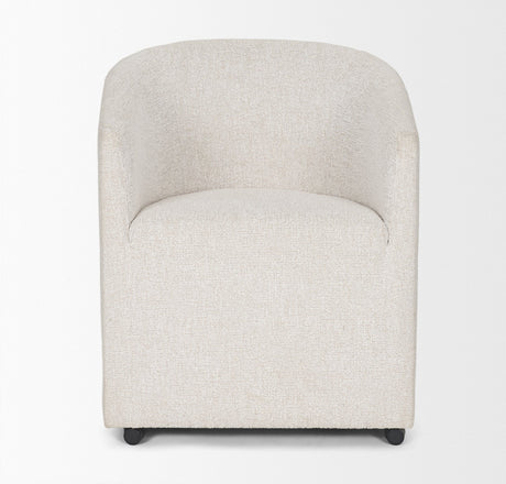 Sondra Cream Performance Fabric Upholstered Club Dining Chair by Mercana at Eve Furniture