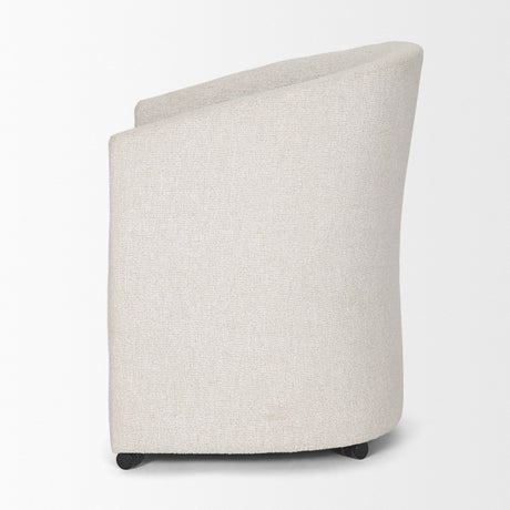 Sondra Cream Performance Fabric Upholstered Club Dining Chair by Mercana at Eve Furniture
