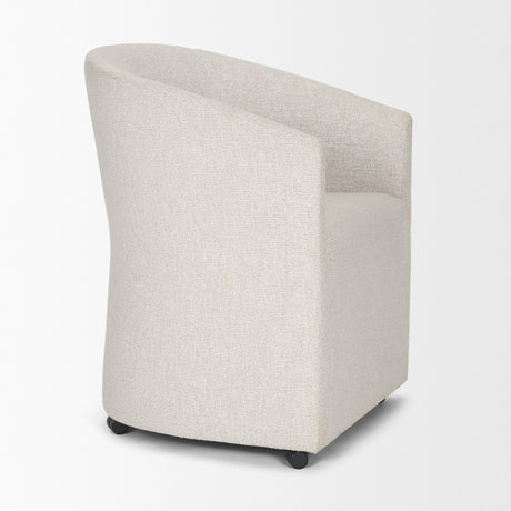 Sondra Cream Performance Fabric Upholstered Club Dining Chair by Mercana at Eve Furniture