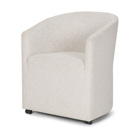 Sondra Cream Performance Fabric Upholstered Club Dining Chair by Mercana at Eve Furniture