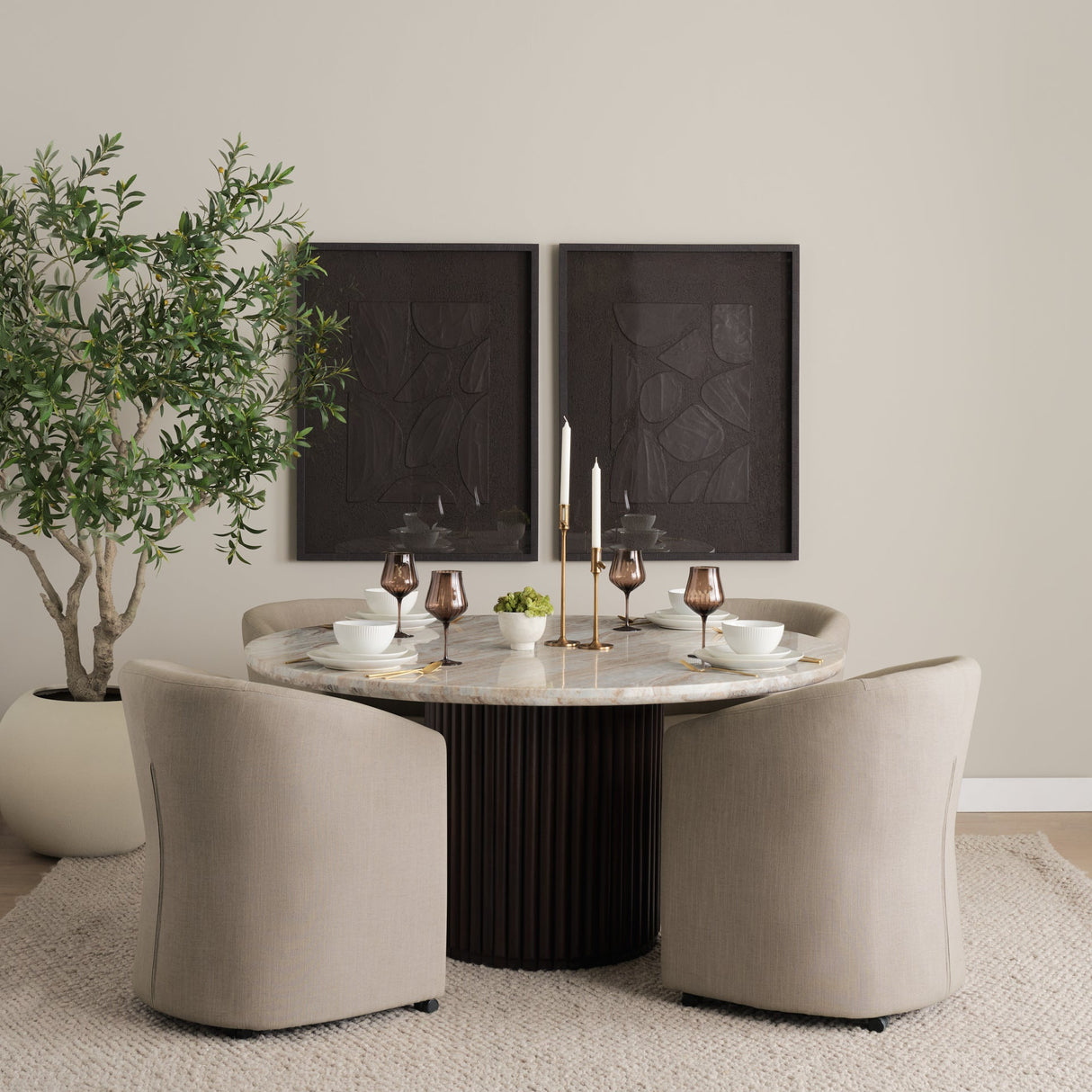 Sondra Gray Performance Fabric Upholstered Club Dining Chair by Mercana at Eve Furniture