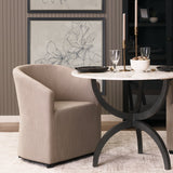 Sondra Gray Performance Fabric Upholstered Club Dining Chair by Mercana at Eve Furniture