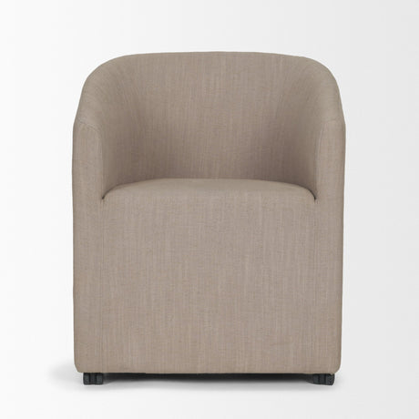 Sondra Gray Performance Fabric Upholstered Club Dining Chair by Mercana at Eve Furniture
