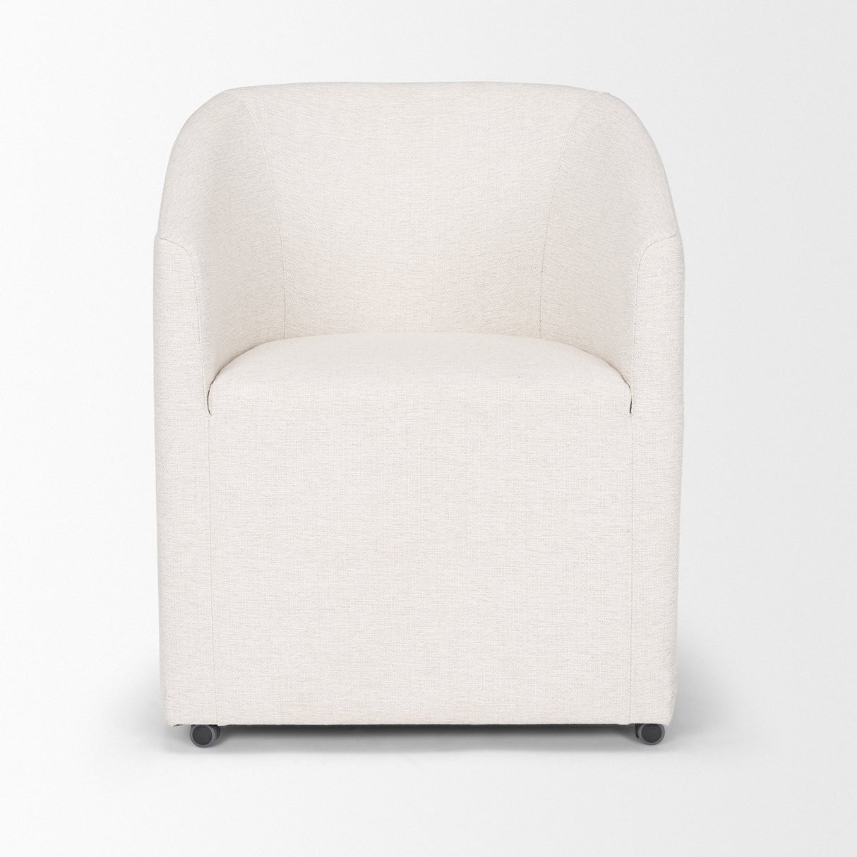 Sondra Oatmeal Performance Fabric Upholstered Club Dining Chair by Mercana at Eve Furniture