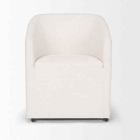 Sondra Oatmeal Performance Fabric Upholstered Club Dining Chair by Mercana at Eve Furniture