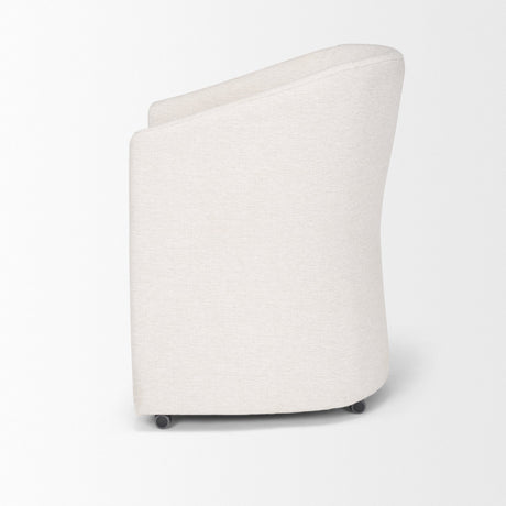 Sondra Oatmeal Performance Fabric Upholstered Club Dining Chair by Mercana at Eve Furniture