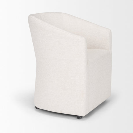 Sondra Oatmeal Performance Fabric Upholstered Club Dining Chair by Mercana at Eve Furniture