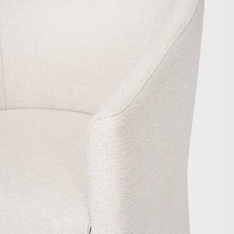 Sondra Oatmeal Performance Fabric Upholstered Club Dining Chair by Mercana at Eve Furniture