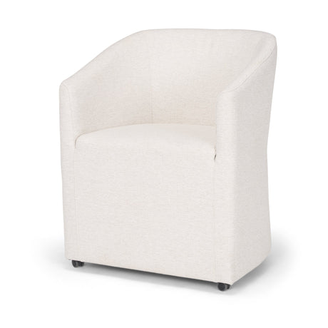 Sondra Oatmeal Performance Fabric Upholstered Club Dining Chair by Mercana at Eve Furniture