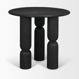 Sonel Matte Black Wood Pedestal Foyer Table by Mercana at Eve Furniture