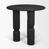 Sonel Matte Black Wood Pedestal Foyer Table by Mercana at Eve Furniture