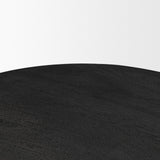 Sonel Matte Black Wood Pedestal Foyer Table by Mercana at Eve Furniture
