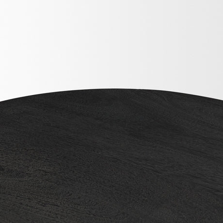 Sonel Matte Black Wood Pedestal Foyer Table by Mercana at Eve Furniture